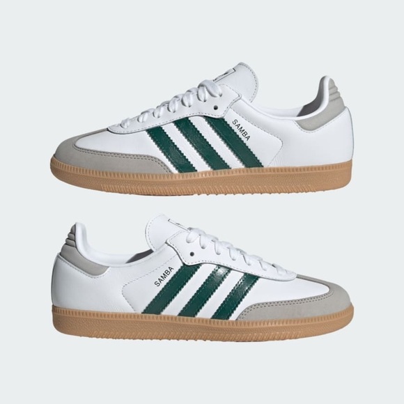 ADIDAS Samba OG Gum Sneakers in Cloud White Collegiate Green Sz 11 - Picture 2 of 14